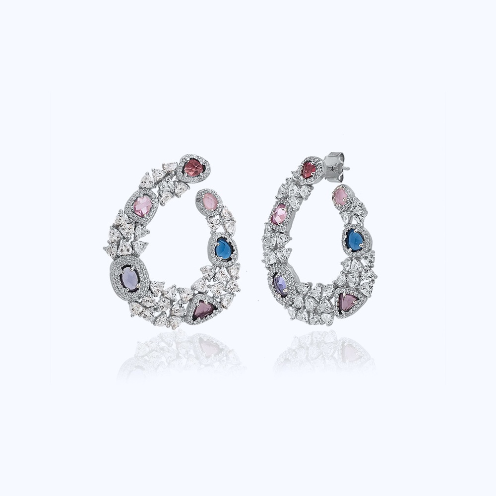 Multi Color Stone Mystery Earrings